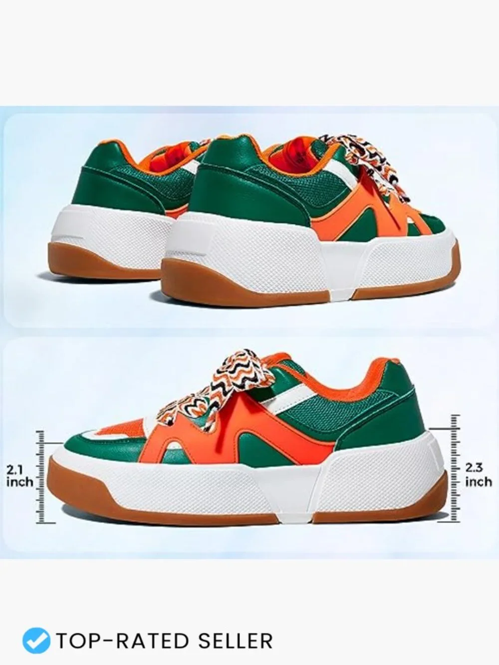 Platform Fashion Sneakers Thick Sole Lace-Up Comfortable Casual Walking Shoes